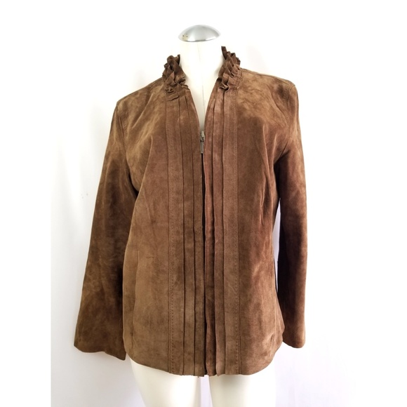 Chico's Jackets & Blazers - Chico's Size XL Brown Suede Jacket